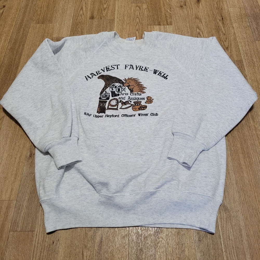 Vintage Royal Airforce Cute Hedgehog Crewneck Sweatshirt
